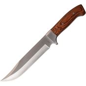 MTech 2083BR Stainless Clip Point Fixed Blade Knife with Brown Pakkawood Handle