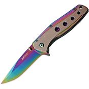 MTech A1044RB Framelock Spectrum TiNi Coated Assisted Opening Knife with Spectrum Stainless Handle