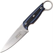 MTech EFIX010BL Evolution Fixed Stainless Drop Point Blade Blade Knife with Black and Blue G10 Handle