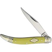 Rough Rider 1744 Toothpick Carbon Steel Long Clip Blade with Yellow Smooth Synthetic Handle