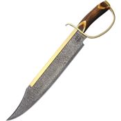 Rough Rider 1942 Gold Star Bowie Knife with Brown Bone Handle