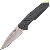Schrade 1084293 Linerlock Tanto Blade Knife with Black Rubberized Aluminum Handle