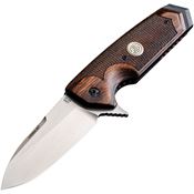 Sig 36214 EX-02 Linerlock Knife Tumbled Finish Knife with Checkered Walnut Handle