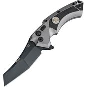 Sig 36562 X5 Black Finish Tactical Button Lock Knife with Gray Matte Finish Aluminum Handle
