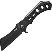S-TEC 004BK Framelock Cleaver Black Finish Stainless Blade Knife with Black Stainless Handle