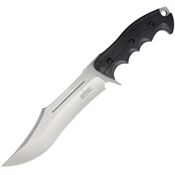 S-TEC 228522 Bowie Point Blade Knife with Black Finger Grooved G10 Handle