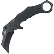 S-TEC S005 Karamabit Linerlock Black Finish Karambit blade Knife with Black G10 Handle