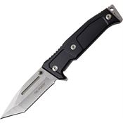 Tac Force 969BK Linerlock Assisted Opening Stonewash Finish Blade Knife with Black Anodized Aluminum Handle