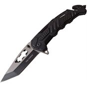 Tac Force 970BK Linerlock Assisted Opening Two-Tone Finish Blade Knife with Black Anodized Aluminum Handle