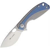 Viper 5962TIBL Lille Framelock Satin Finish Bohler Knife with Blue and Silver Anodized Titanium Handle