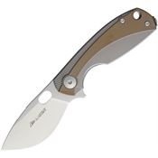 Viper 5962TIBR Lille Framelock Satin Finish Bohler Knife with Bronze Anodized Titanium Handle