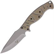 V NIVES 30015 Altered Beast Gray Finish D2 Tool Steel Knife with Coyote Brown G10 Handle