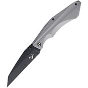 V NIVES 30053 Sportster Black/Gray Framelock Knife with Gray Sculpted Titanium Handle