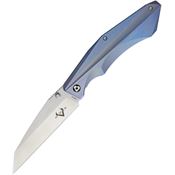 V NIVES 30060 Sportster Framelock Blade Knife with Blue Anodized Titanium Handle