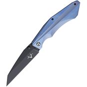 V NIVES 30077 Sportster Framelock Black Finish Knife with Blue Sculpted Titanium Handle