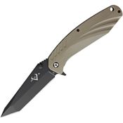 V NIVES 30114 SFL Framelock Tanto with Coyote Brown G10 Handle