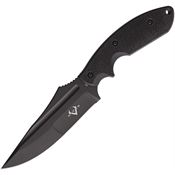 V NIVES 30237 Frontier Survivor Black Finish Knife with Black G10 Handle