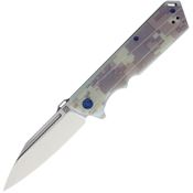 Artisan 1703PCG Littoral Linerlock Steel Blade Knife with Digital Camo G10 Handle
