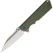 Artisan 1703PGN Littoral Linerlock Steel Blade Knife with OD Green G10 Handle