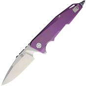 Artisan 1706GRE Predator Framelock Drop Point Blade Knife with Purple Anodized Titanium Handle