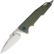 Artisan 1706PGN Predator Linerlock Drop Point Blade Knife with OD Green G10 Handle