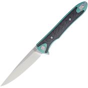 Artisan 1707GGN Shark Framelock Steel blade Knife with Green Anodized Titanium Handle