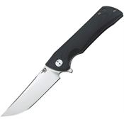 Bestech G13A1 Paladin Linerlock Glass Grinding and Satin Finish D2 Blade Knife with Black G10 Handle