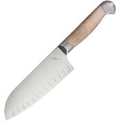 Ferrum ES0700 7 Inch Estate Santoku Stainless Blade Knife with Reclaimed Hardwood Handle