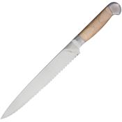 Ferrum ES0900 9 Inch Estate Scalloped Slicer Stainless Blade Knife with Reclaimed Hardwood Handle