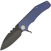 Medford 001DPQ37A2 187 Framelock Drop Point Blade Knife with Blue Anodized Titanium Handle