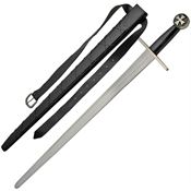 Pakistan 910972 Cross Guard Carbon Steel Blade Sword with Belt and Black Leather Wrapped Handle