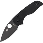 Spyderco 230GPBBK Lil Native Compression Lock DLC Coated Stainless Blade Knife with Black G10 Handle