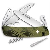 Swiza Pocket 902050 TT05 Tick Multi-Tool Knife with Olive Fern Synthetic Handle