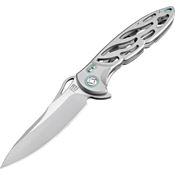 Artisan 1801GGYS Dragonfly Framelock S35VN Steel Blade Knife with Gray Titanium Handle
