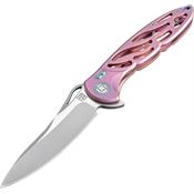 Artisan 1801GRES Dragonfly Framelock S35VN Steel Blade Knife with Pink Titanium Handle