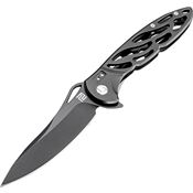 Artisan 1801PBK Dragonfly Framelock D2 Tool Steel Blade with Black 2Cr13 Stainless Handle