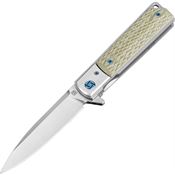 Artisan 1802GGNS Classic Linerlock S35VN Steel Drop Point Blade Knife with Green G10 Handle