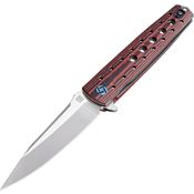 Artisan 1807GBRM Virginia Linerlock M390 Stainless Blade Knife with Black and Red G10 Handle
