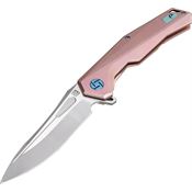 Artisan 1808GREM Zumwalt Framelock M390 Stainless Blade Knife with Pink Anodized Titanium Handle