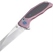 Artisan 1809GREM Falcon Framelock M390 Stainless Tanto Blade Knife with Pink Anodized Titanium Handle