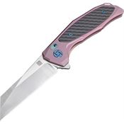 Artisan 1809GRES Falcon Framelock S35VN Steel Tanto Blade Knife with Pink Anodized Titanium Handle