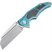 Artisan 1813GGNM Apache Framelock M390 Stainless Tanto Blade Knife with Green Anodized Titanium Handle