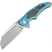 Artisan 1813GGNS Apache Framelock S35VN Steel Tanto Blade Knife with Green Anodized Titanium Handle