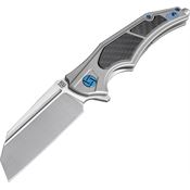 Artisan 1813GGYM Apache Framelock M390 Stainless Tanto Blade Knife with Gray Titanium Handle