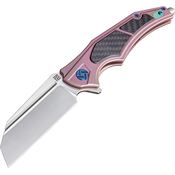 Artisan 1813GREM Apache Framelock M390 stainless Tanto Blade Knife with Pink Anodized Titanium Handle