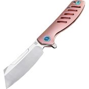 Artisan 1815GREM Tomahawk Framelock M390 Stainless Blade Knife with Pink Anodized Titanium Handle
