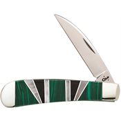 Case 11154 Sway Back Wharncliffe Blade Knife with Exotic Green Malachite Handle