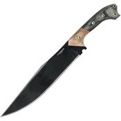 Condor 1814108HC Atrox 1075HC Steel Blade Knife with Black and Brown Canvas Micarta Handle