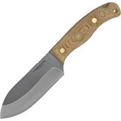 Condor 392047HC Toki Steel Drop Point Blade Knife with Natural Canvas Micarta Handle