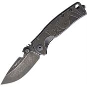 DPX HSF034 HEST Urban Drop Point Blade Knife with Black Stonewash Finish Titanium Handle